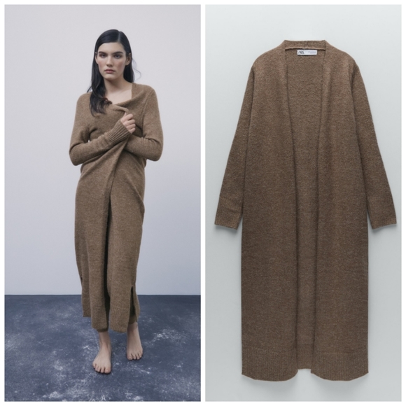 ZARA LONG KNIT CARDIGAN - Picture 6 of 11